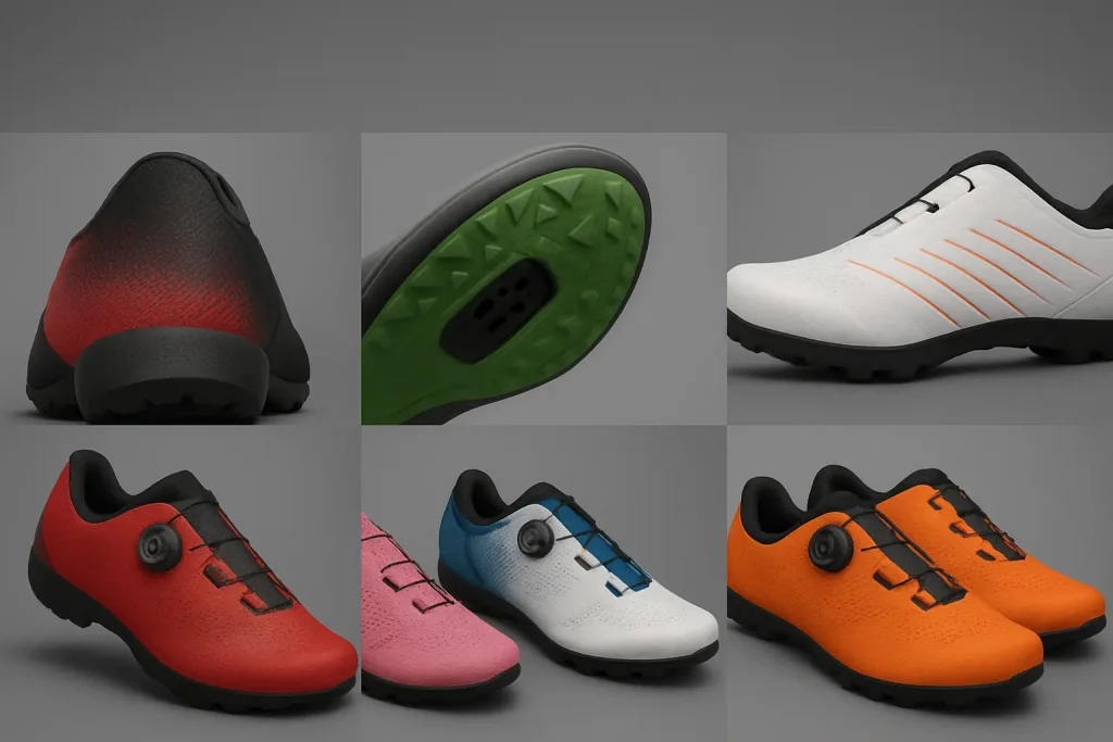 cycling-shoes-wrapping-anti-slip-multicolor-outsole-collage